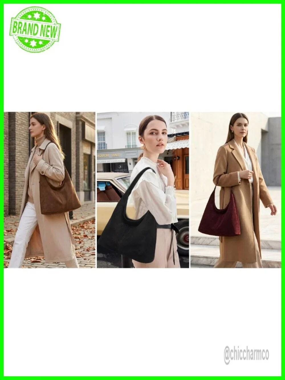 Slouchy Hobo Bag Soft PU Leather Shoulder Tote Purse for Work Travel
